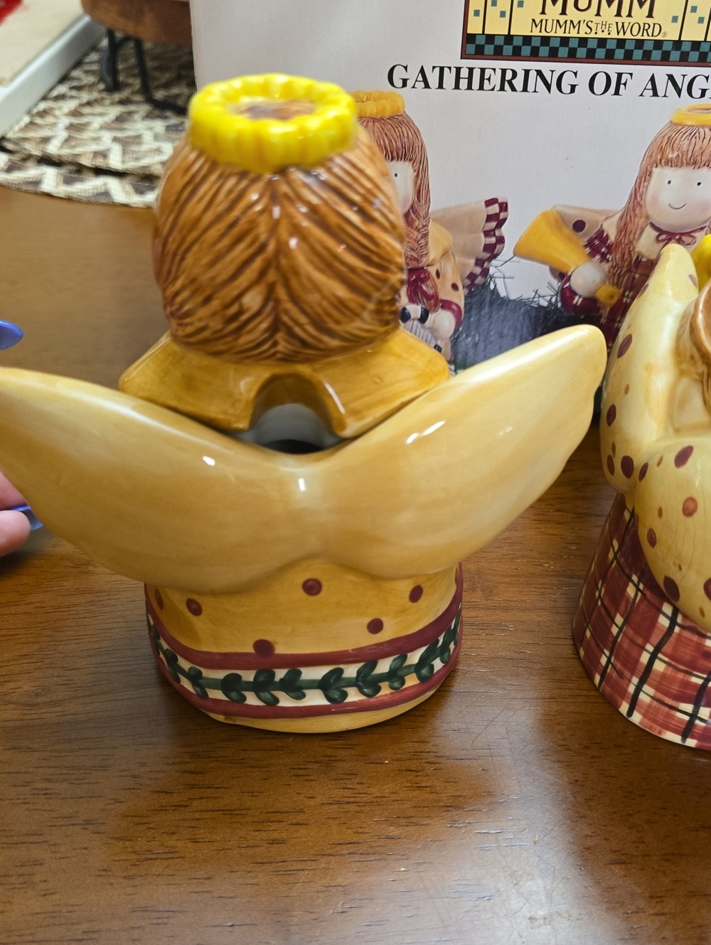 VINTAGE Debbie Mumm "Gathering of Angels" ceramic sugar and creamer set by Sakur - Picture 8 of 11